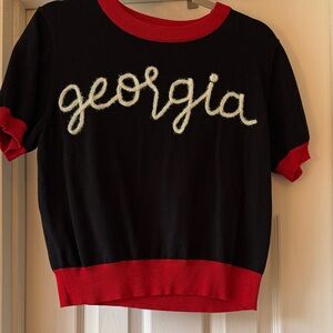 QUEEN OF SPARKLES Black and Red Georgia Top